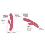 Svakom - Avery Stotende Rabbit Vibrator Roze afmeting