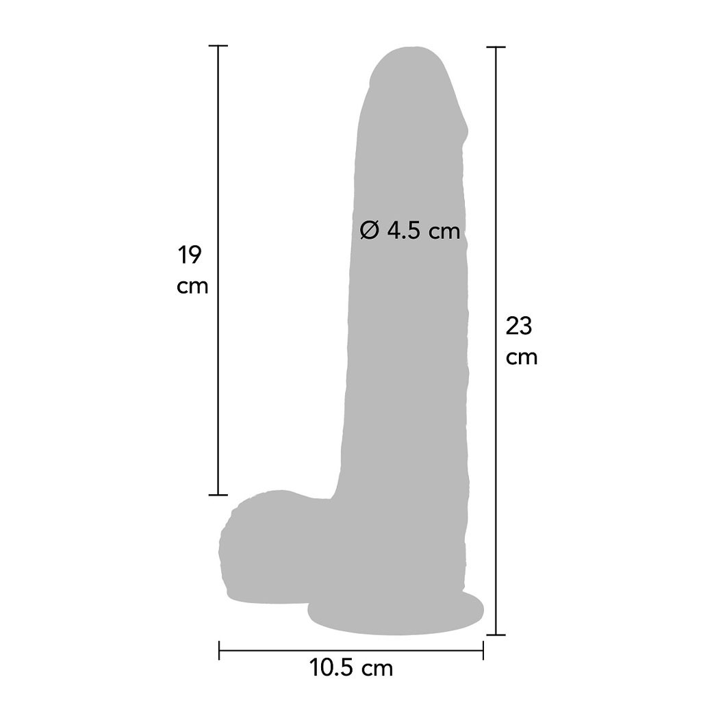 ToyJoy - Realistische Dildo met Voorhuid en Ballen afmeting