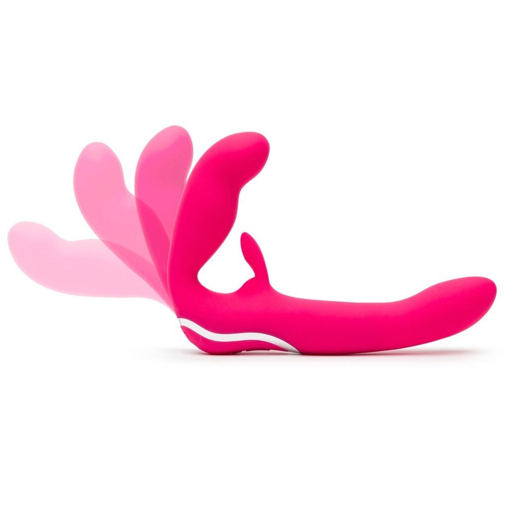 Happy Rabbit - Strapless Strap-On Vibrator Roze buigbaar