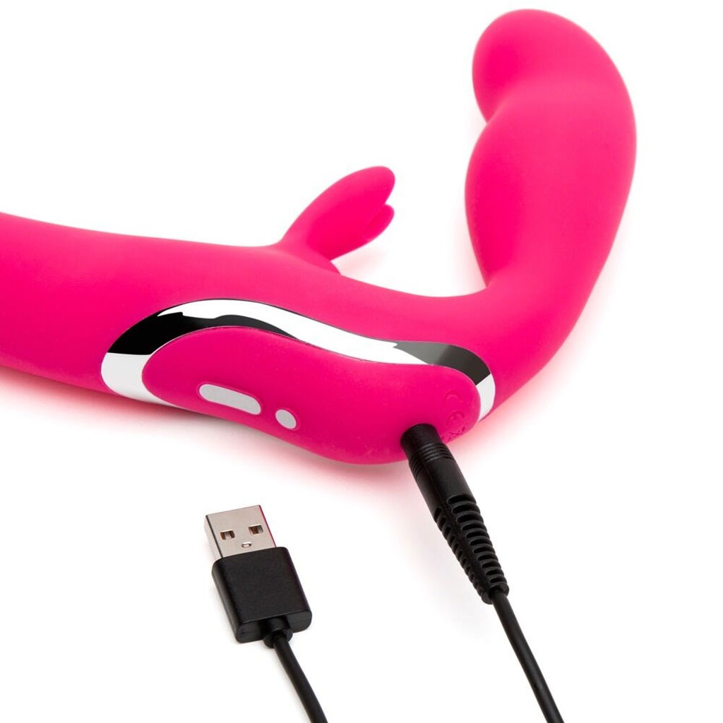 Happy Rabbit - Strapless Strap-On Vibrator Roze opladen