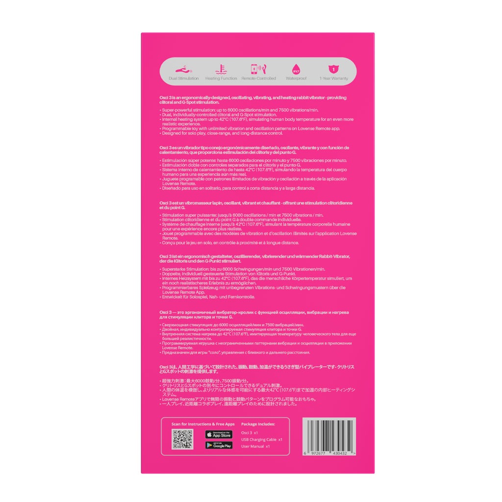 Lovense - Osci 3 Rabbit Vibrator verpakking achter