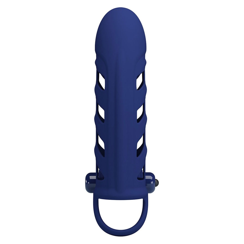 Pretty Love - Altaf Vibrerende Penis Sleeve - Blauw achterkant