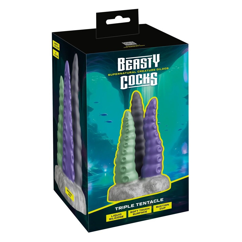 Beasty Cocks - Triple Tentacle Dildo verpakking