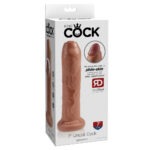 King Cock - 7" Inch Uncut Slide-Skin Dildo - Tan verpakking