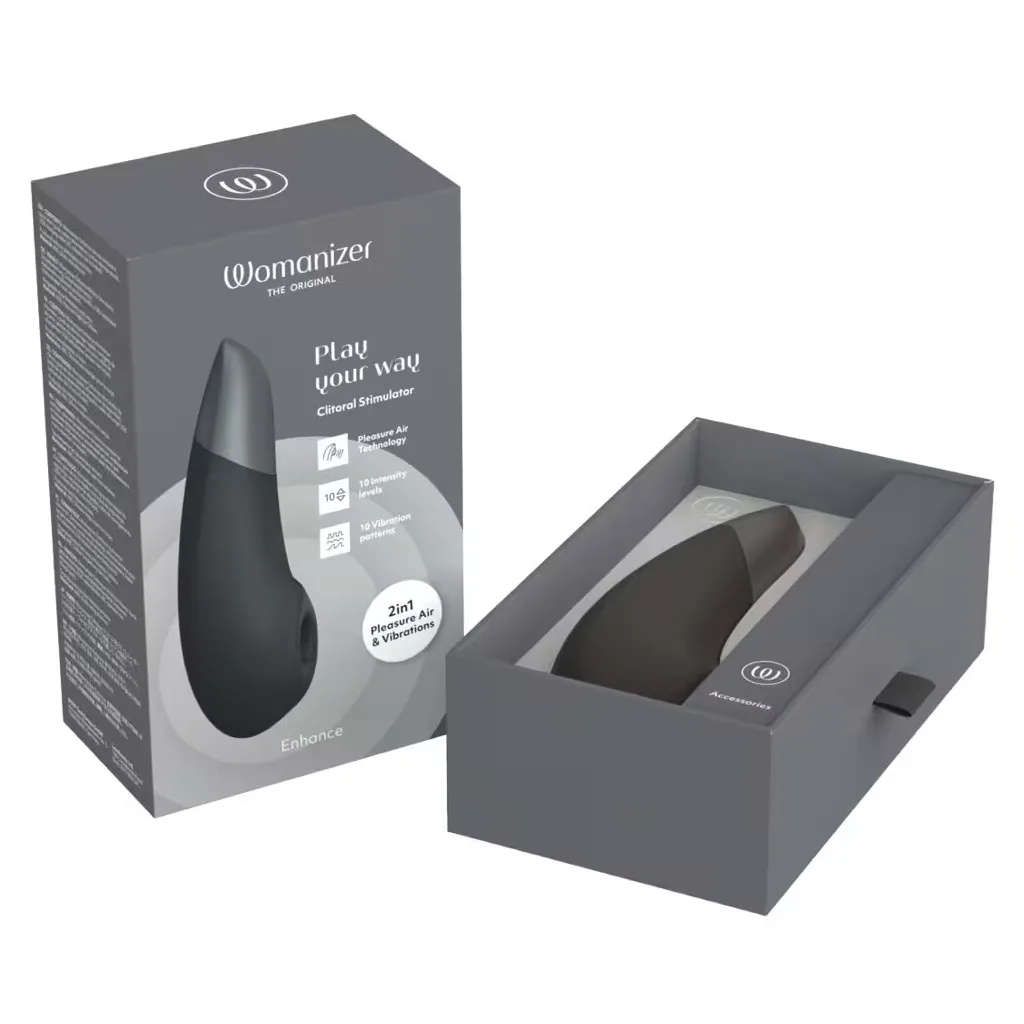 Womanizer ENHANCE Zwart - 2 in 1 Luchtdruk Vibrator