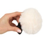You2Toys - Fluffy Tail Buttplug Wit - Small buigbaar