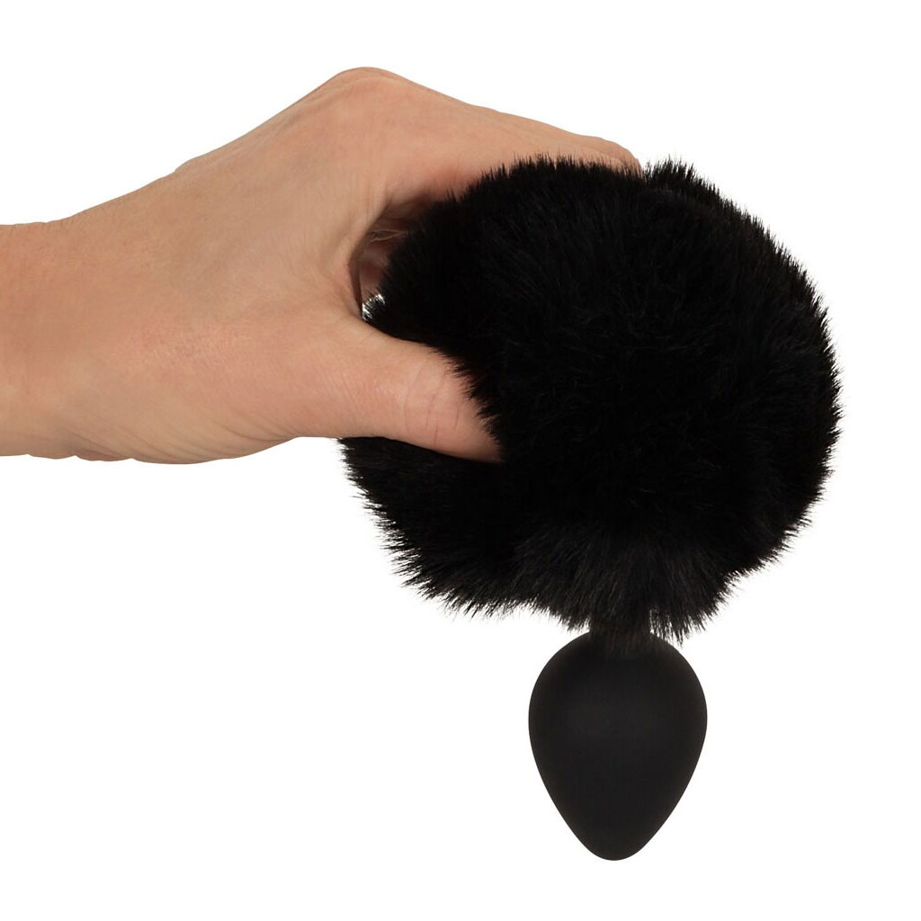 You2Toys - Fluffy Tail Buttplug Zwart - Medium pompon