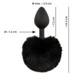 You2Toys - Fluffy Tail Buttplug Zwart - Medium afmeting