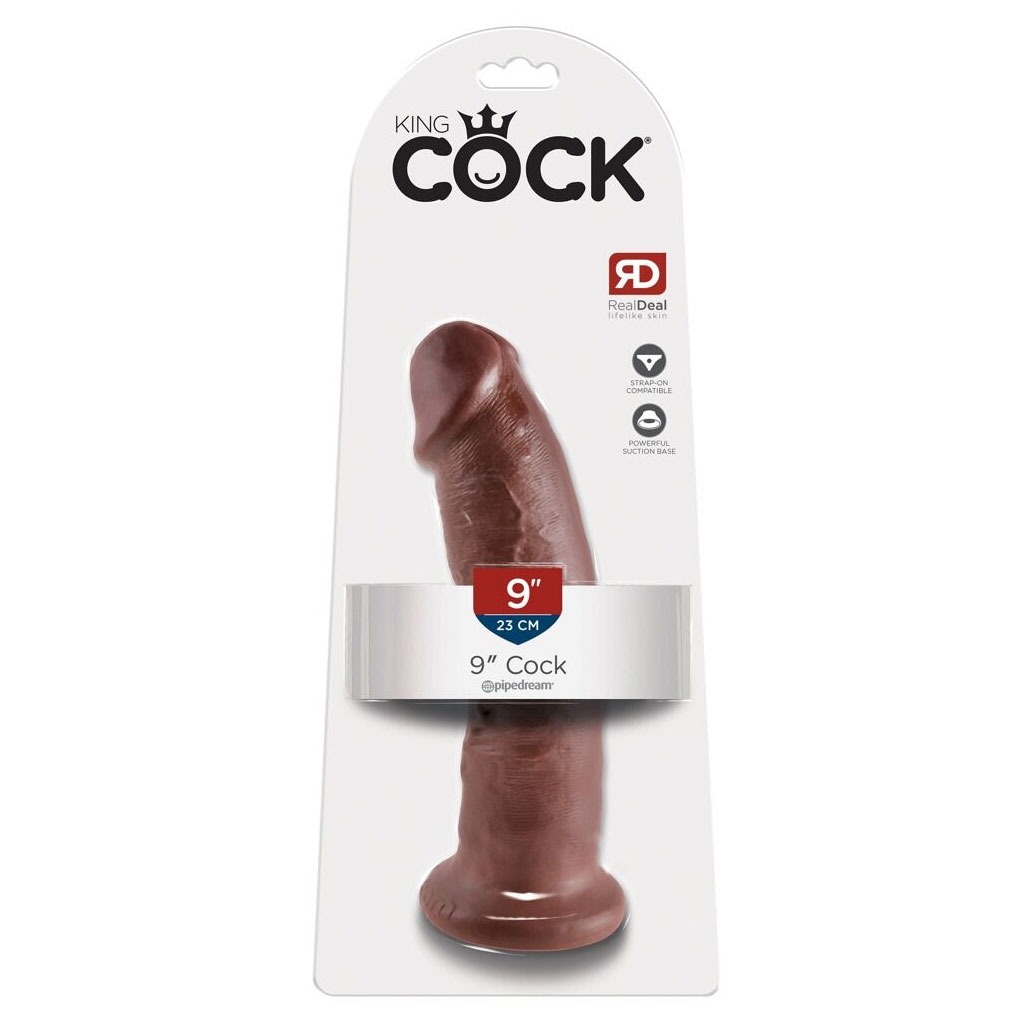 King Cock - 9" Inch Dildo - Bruin verpakking