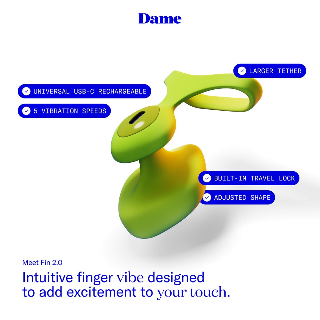 Dame - Fin 2.0 Vinger Vibrator Geel hebben