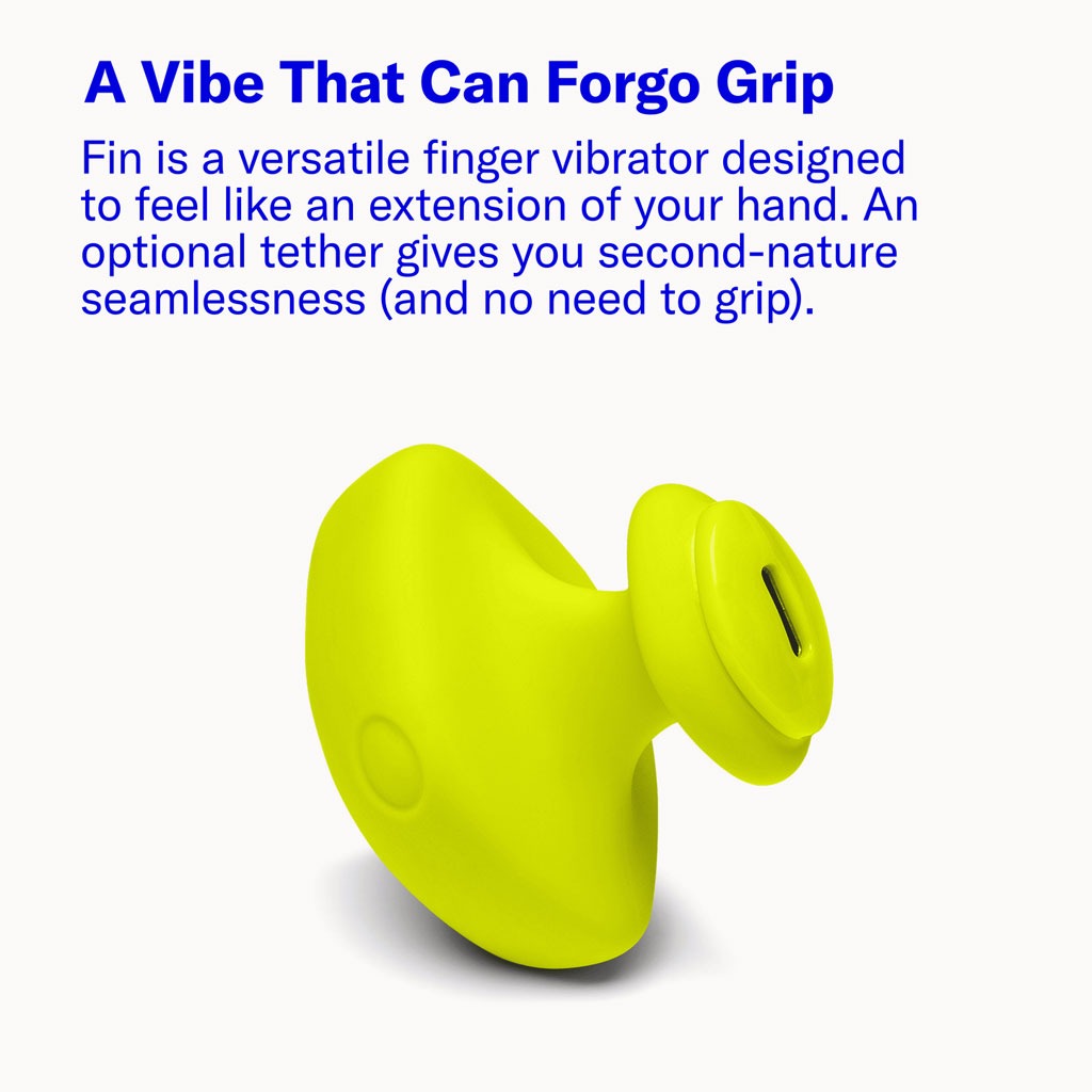 Dame - Fin 2.0 Vinger Vibrator Geel grip