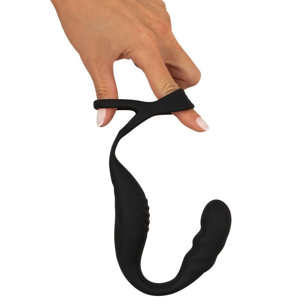 Rebel Men's Gear - Dubbele Cockring met Prostaat Vibrator hand