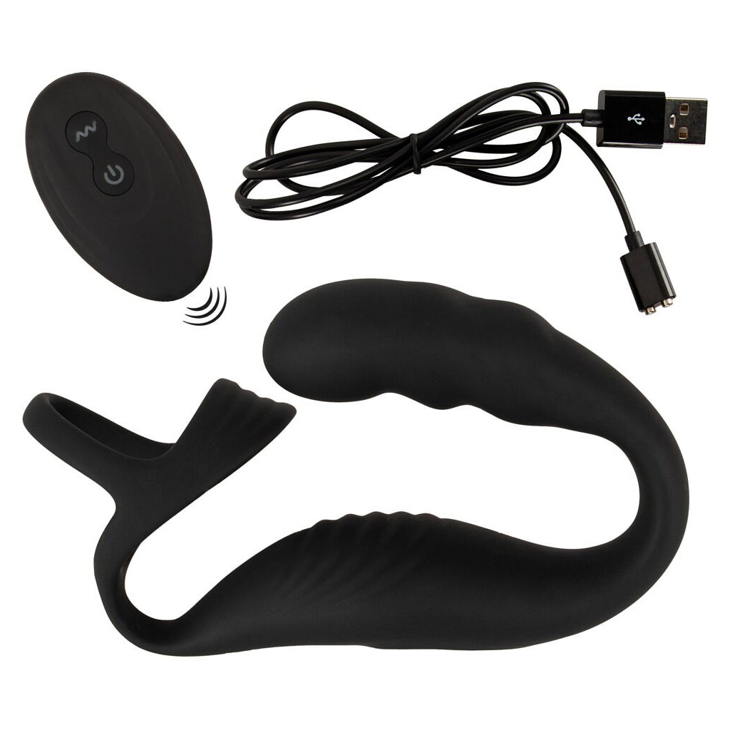 Rebel Men's Gear - Dubbele Cockring met Prostaat Vibrator inhoud