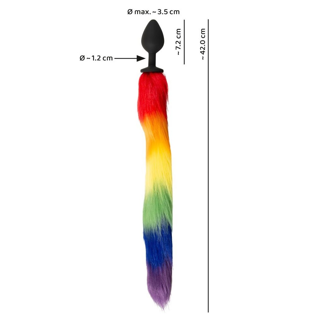 You2Toys - Fluffy Tail rainbow maat