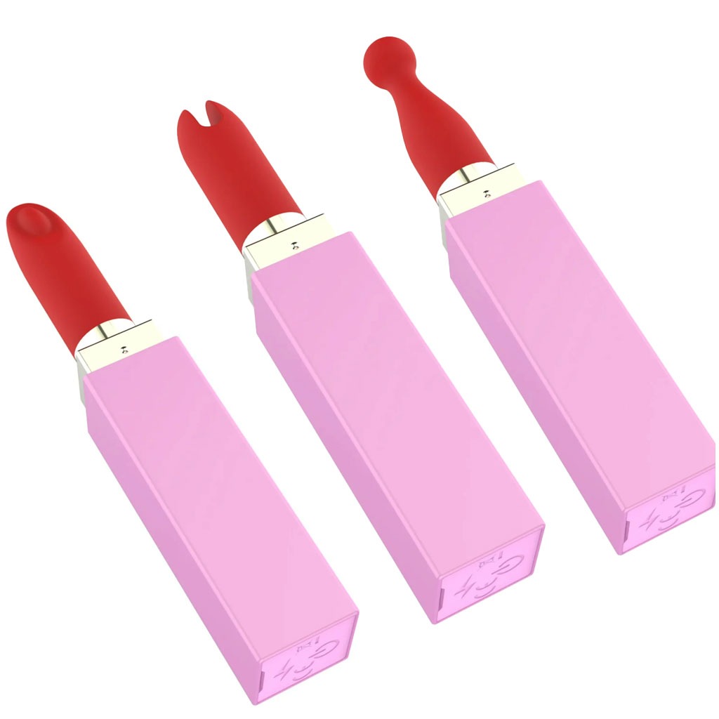 lippenstift sextoy 3 opzetstukken xocoon