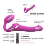 Strap-On-Me - Strapless Strap-On Vibrator met Luchtdruk - Roze 3 motoren