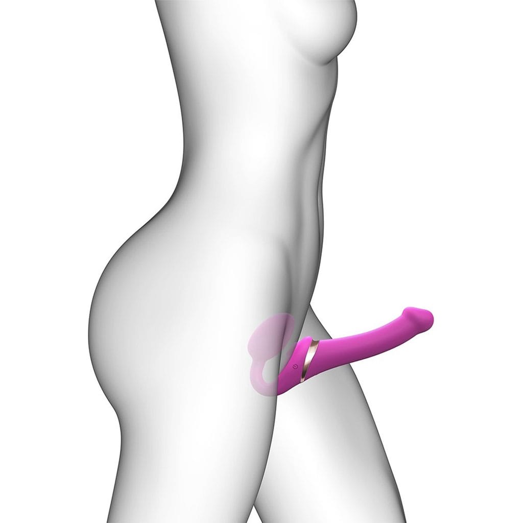 Strap-On-Me - Strapless Strap-On Vibrator met Luchtdruk - Roze gebruik