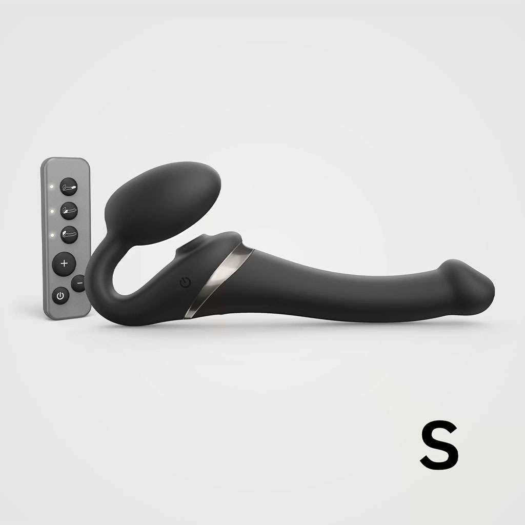 Strap-On-Me - Strapless Strap-On Vibrator met Luchtdruk - Zwart S
