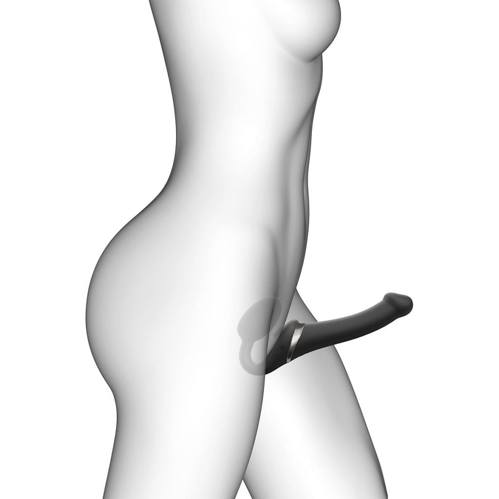 Strap-On-Me - Strapless Strap-On Vibrator met Luchtdruk - Zwart gebruik
