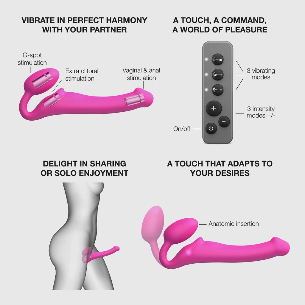 Strap-On-Me - Strapless Strap-On Vibrator Roze informatie
