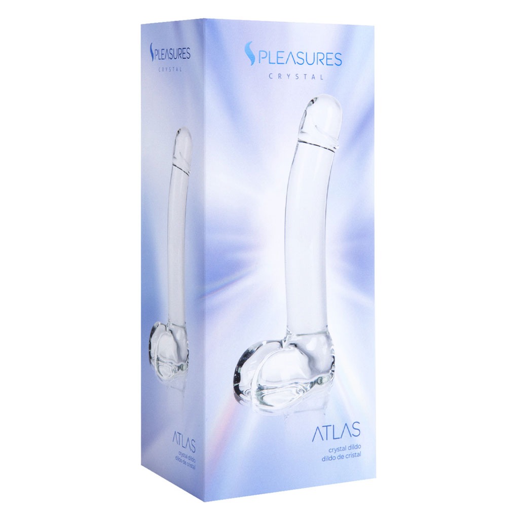 S Pleasures Crystal - Atlas Glazen Dildo met Ballen verpakking