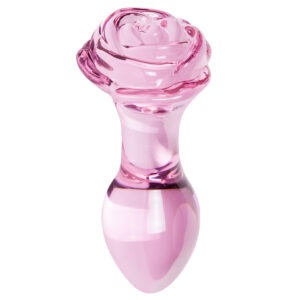 S Pleasures Crystal - Aurora Glazen Buttplug met Roos