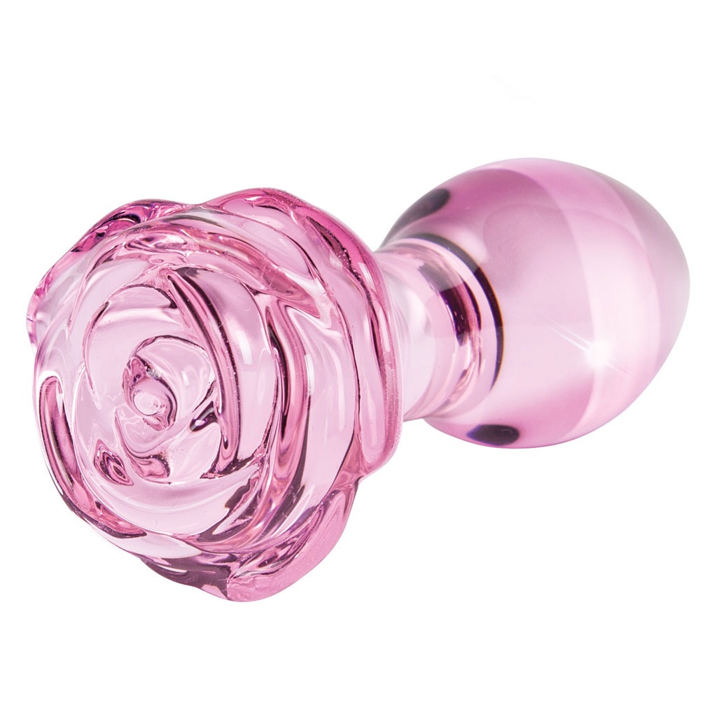 S Pleasures Crystal - Aurora Glazen Buttplug met Roos kopen