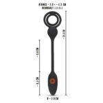 Rebel - Cock en Ballring met Afstandsbedienbare Buttplug lengte