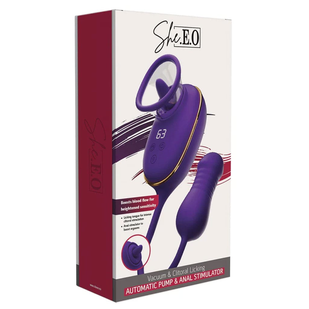 She.E.O - Likkende Clitoris Pomp met Stotende Anaal Plug