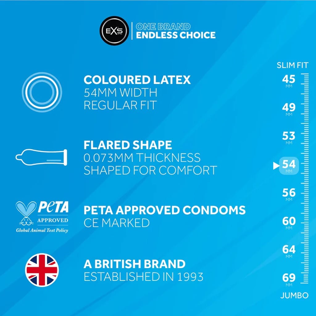 EXS Zwarte Latex Condooms - 12 Stuks