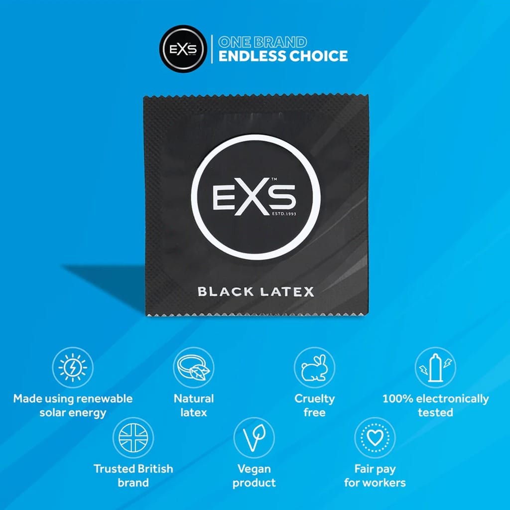 EXS Zwarte Latex Condooms - 12 Stuks