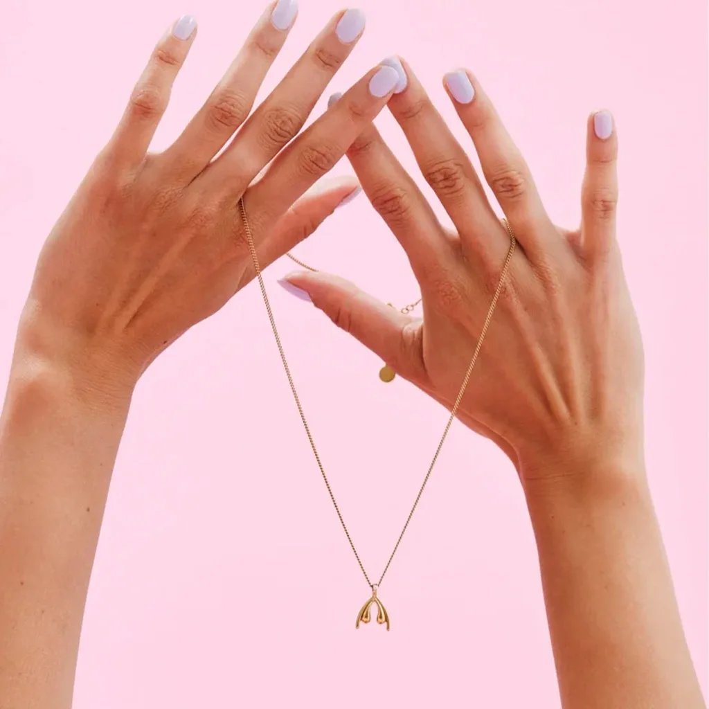 Clitoris ketting met parel goud