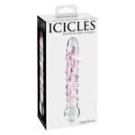 Icicles No. 7 - Glazen Dildo met Roze Nopjes