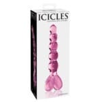 Icicles No. 43 - Glazen Dildo met Kralen Roze