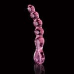 Icicles No. 43 - Glazen Dildo met Kralen Roze
