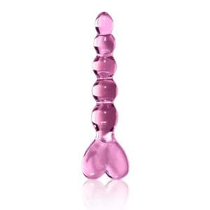 Icicles No. 43 - Glazen Dildo met Kralen Roze