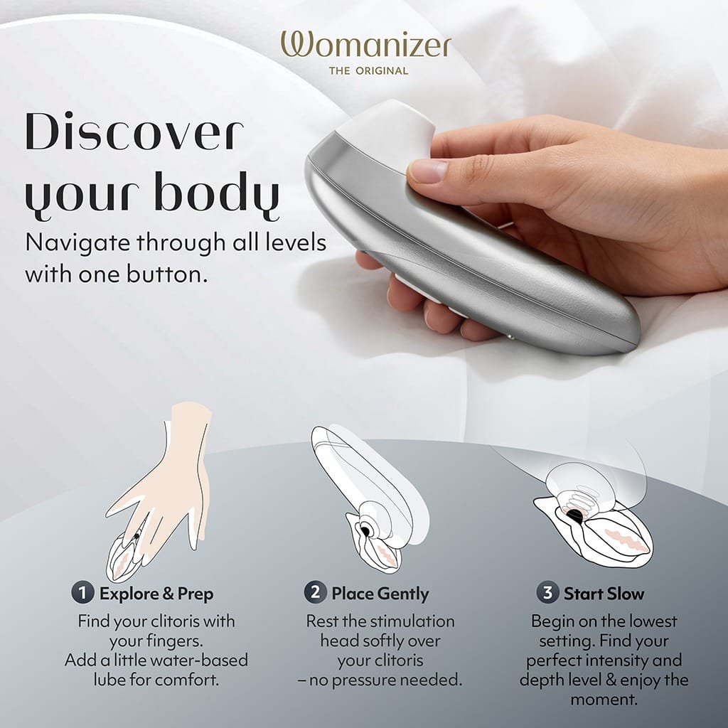 Womanizer Pro - Luchtdruk Vibrator Zilver