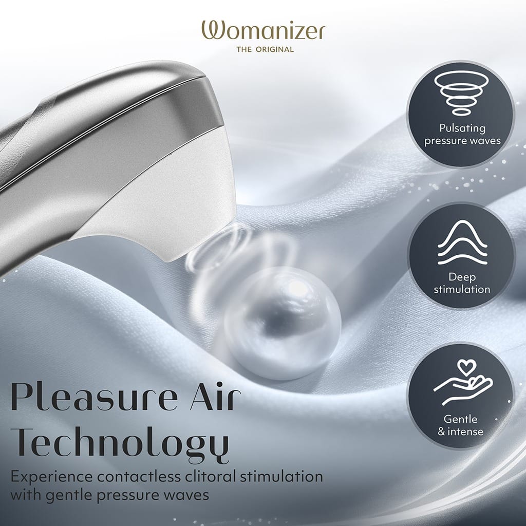 Womanizer Pro - Luchtdruk Vibrator Zilver
