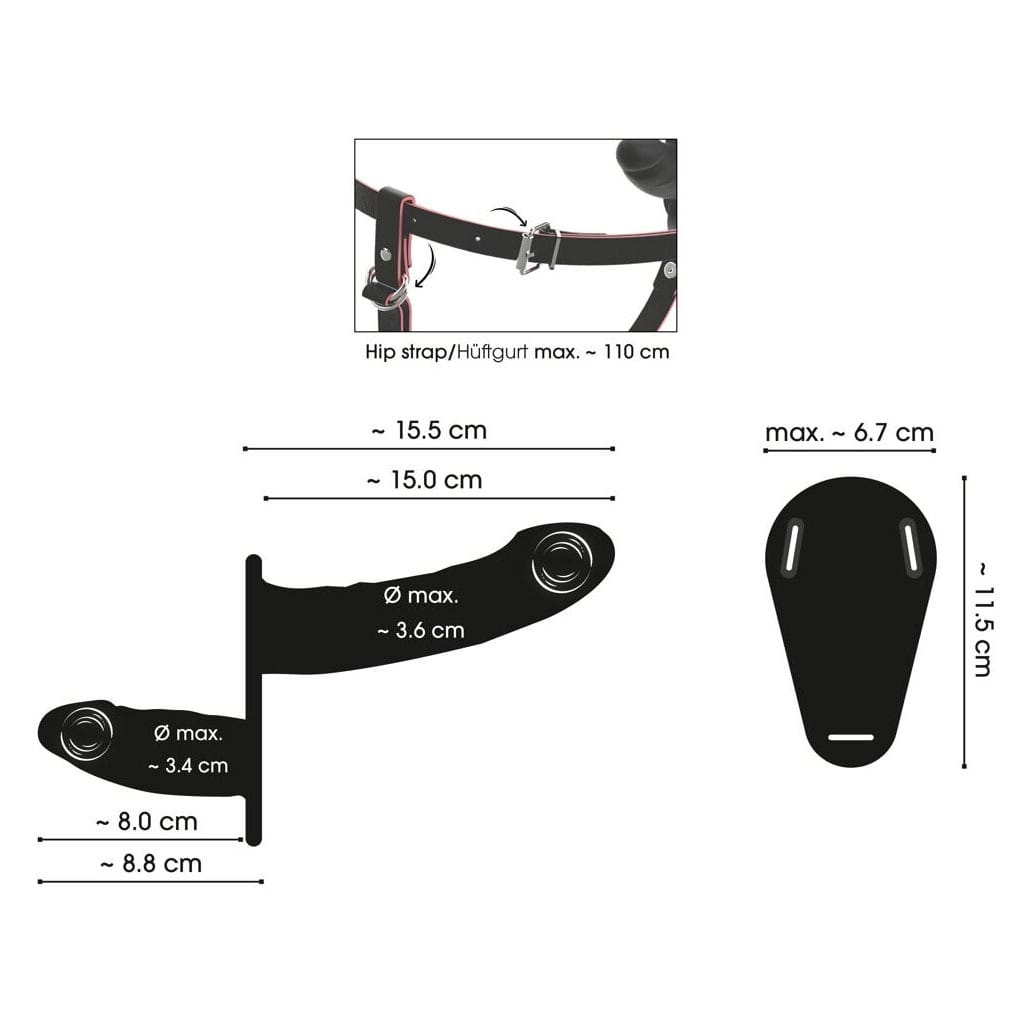 You2Toys - Vibrerende Dubbele Strap-On met Afstandsbediening