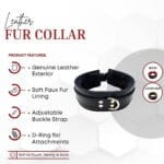 Rouge - Leren BDSM Halsband met Panterprint Voering