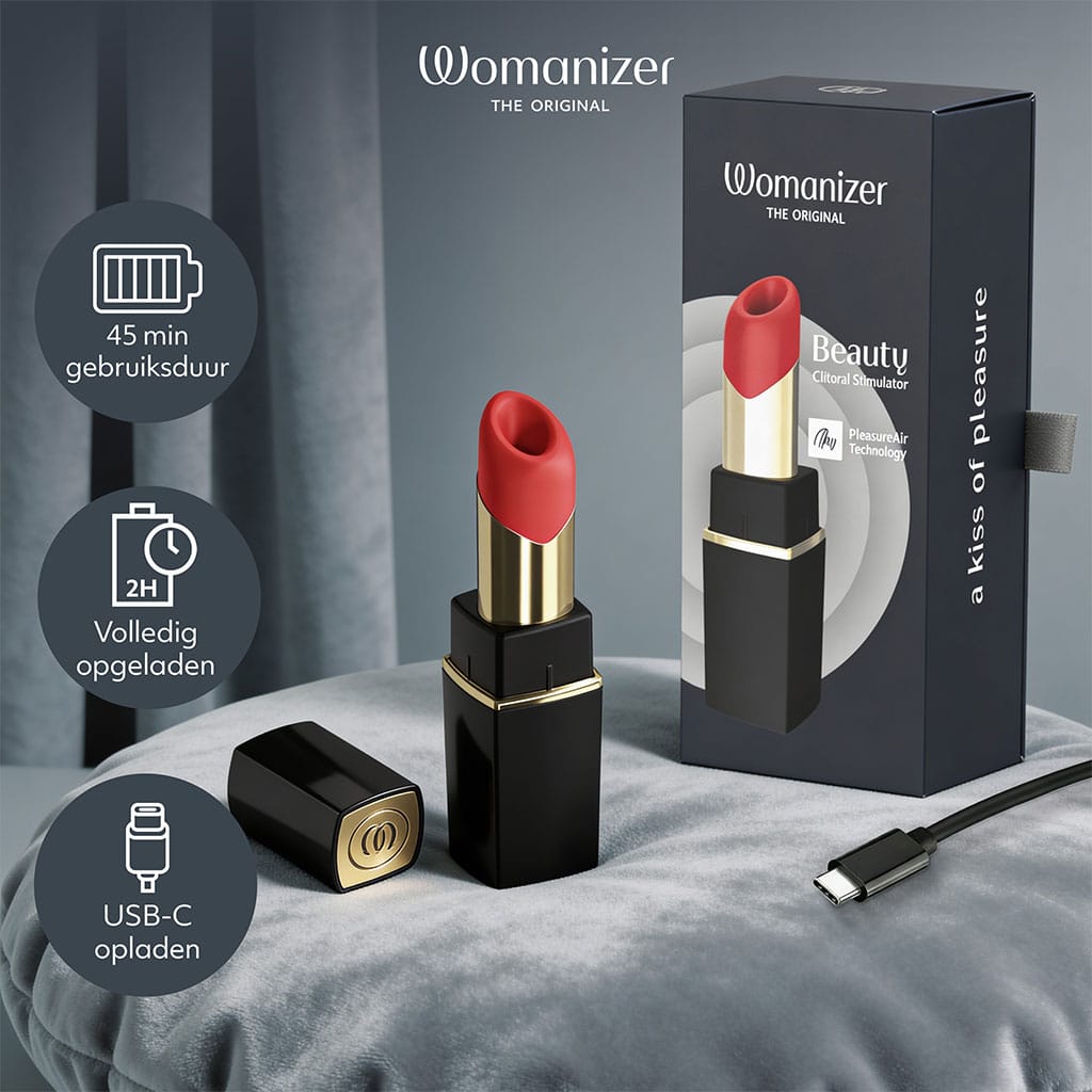 Womanizer Beauty Zwart – Lipstick Luchtdruk Vibrator